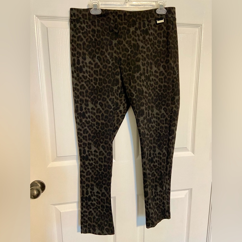 Calvin Klein Leopard Animal Print Skinny Dress Pants